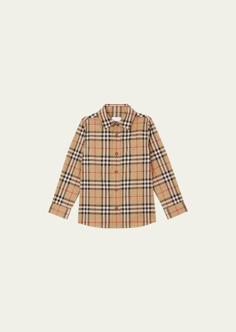 Burberry Boy's Owen Check-Print Shirt  Size 3-14