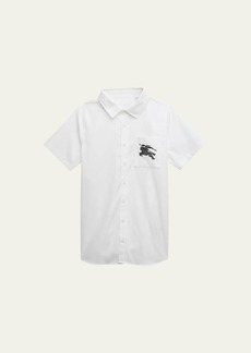 Burberry Boy's Owen Embroidered Equestrian Knight Design Shirt  Size 3-14