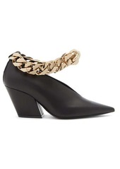 Burberry Brierfield chain-strap pointed leather pumps