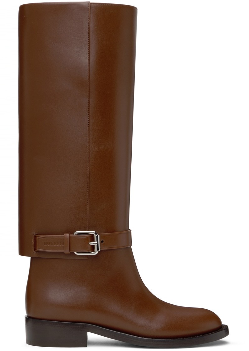 Burberry Brown Ankle Strap Boots