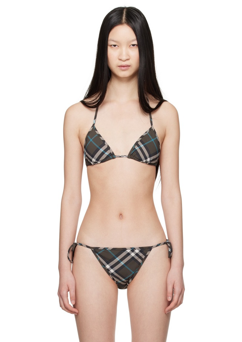 Burberry Brown Check Bikini Top