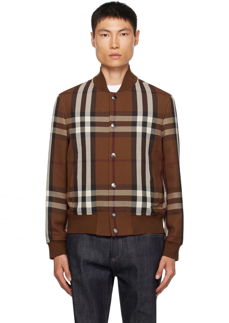 Burberry Brown Check Bomber Jacket