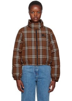 Burberry Brown Check Down Jacket