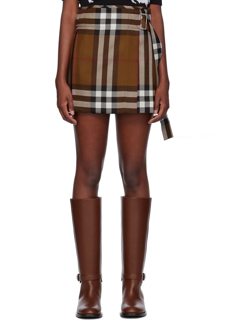 Burberry Brown Check Miniskirt