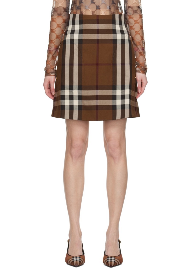 Burberry Brown Check Miniskirt