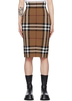 Burberry Brown Cotton Midi Skirt