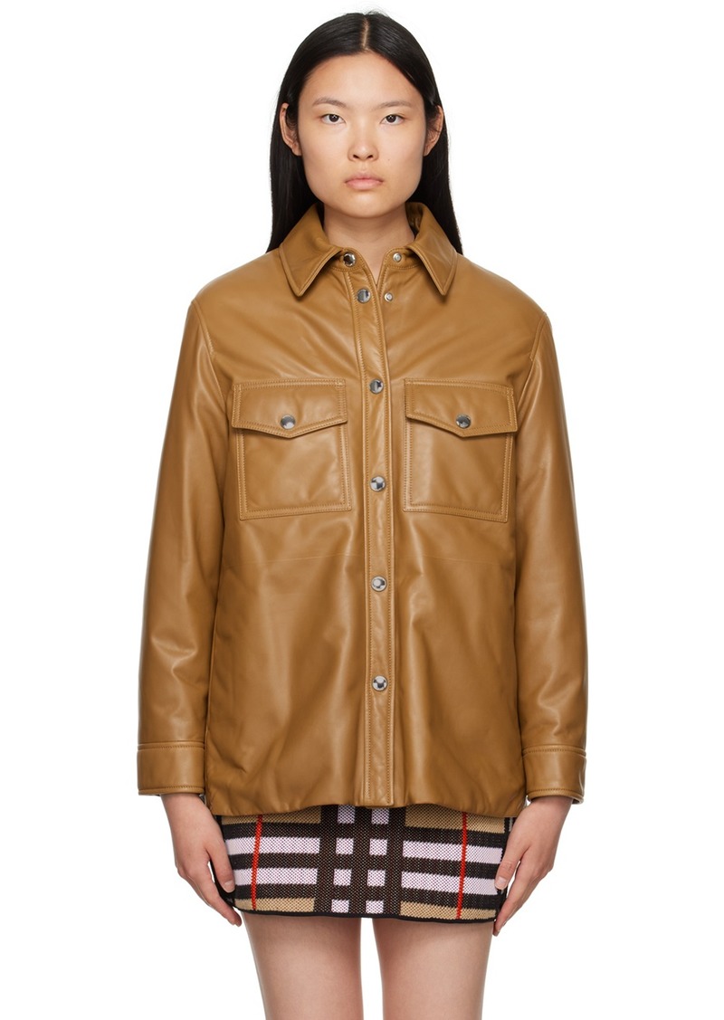 Burberry Brown Plongé Leather Jacket