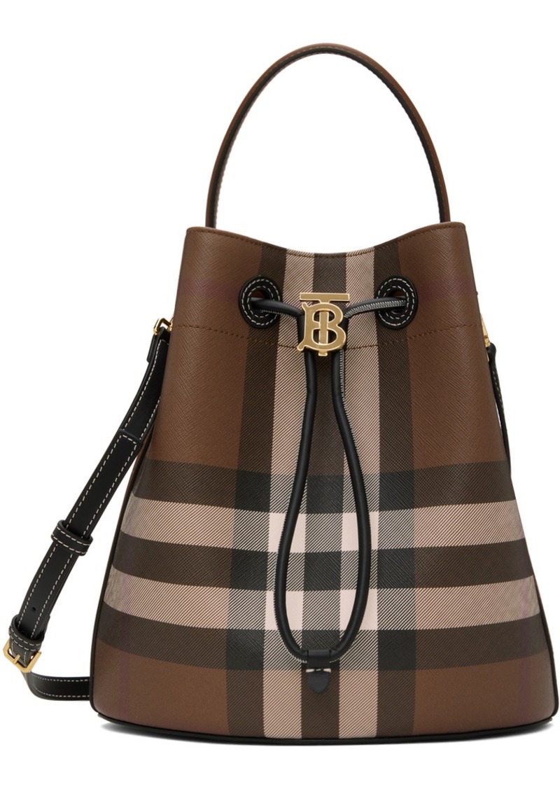 Burberry Brown Small 'TB' Bucket Bag