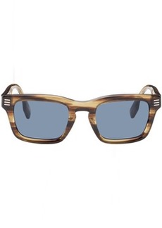 Burberry Brown Stripe Square Sunglasses
