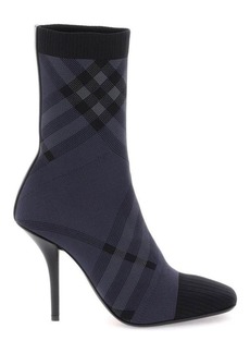 Burberry burberry check knit ankle boots