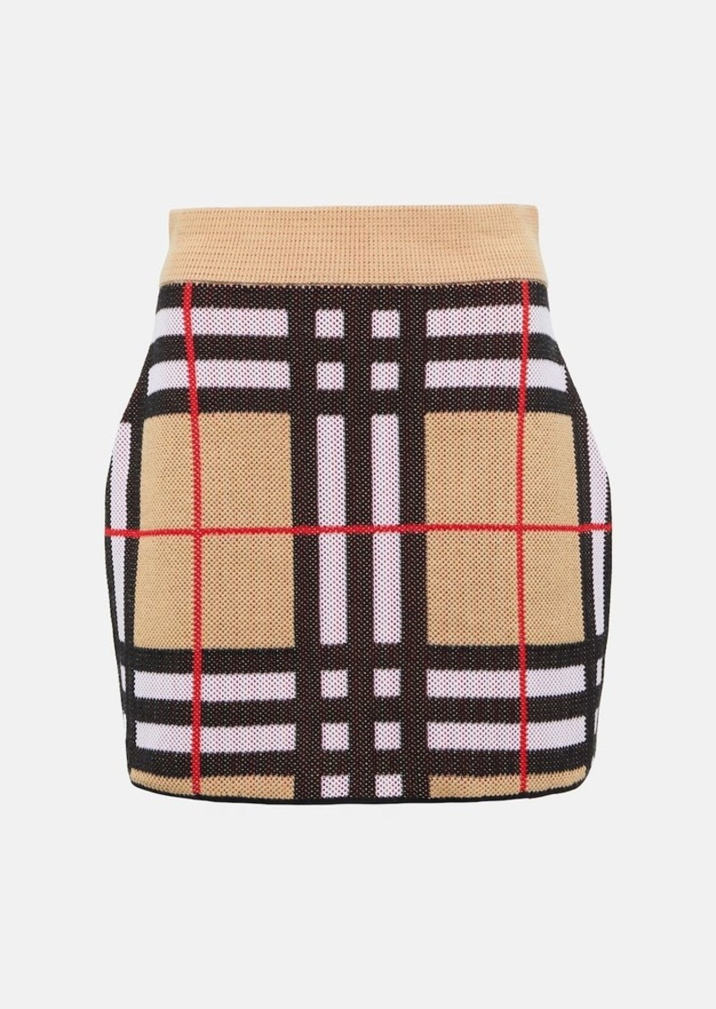 Burberry Burberry Check knit miniskirt