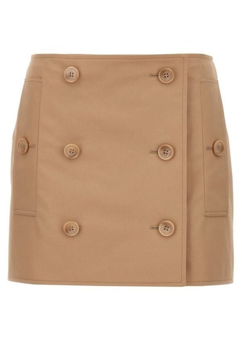 BURBERRY Button cotton skirt
