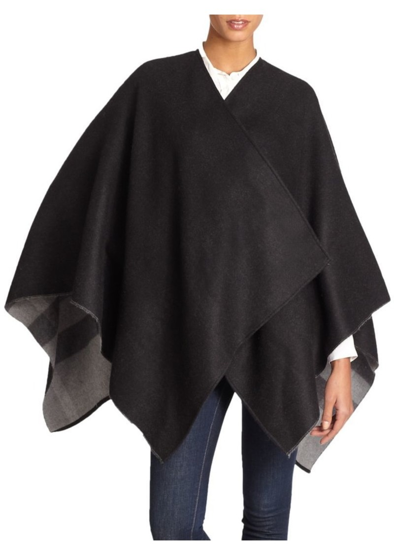 charlotte reversible check wool cape