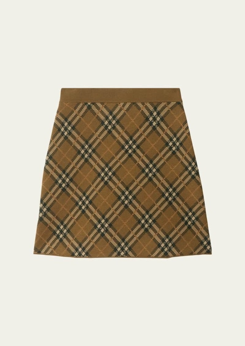 Burberry Check Knit Mini Skirt