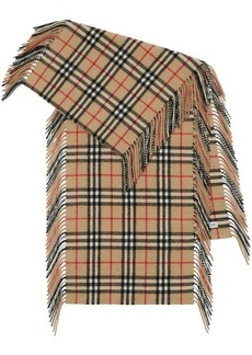 BURBERRY Check motif cashmere scarf