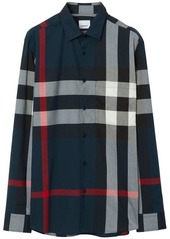 BURBERRY Check motif cotton shirt