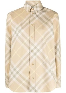 BURBERRY Check motif cotton shirt