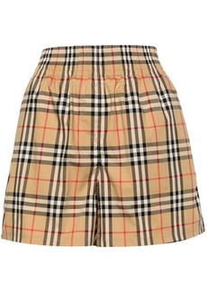 BURBERRY Check motif cotton shorts