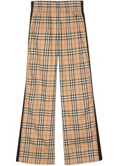 BURBERRY Check motif cotton trousers