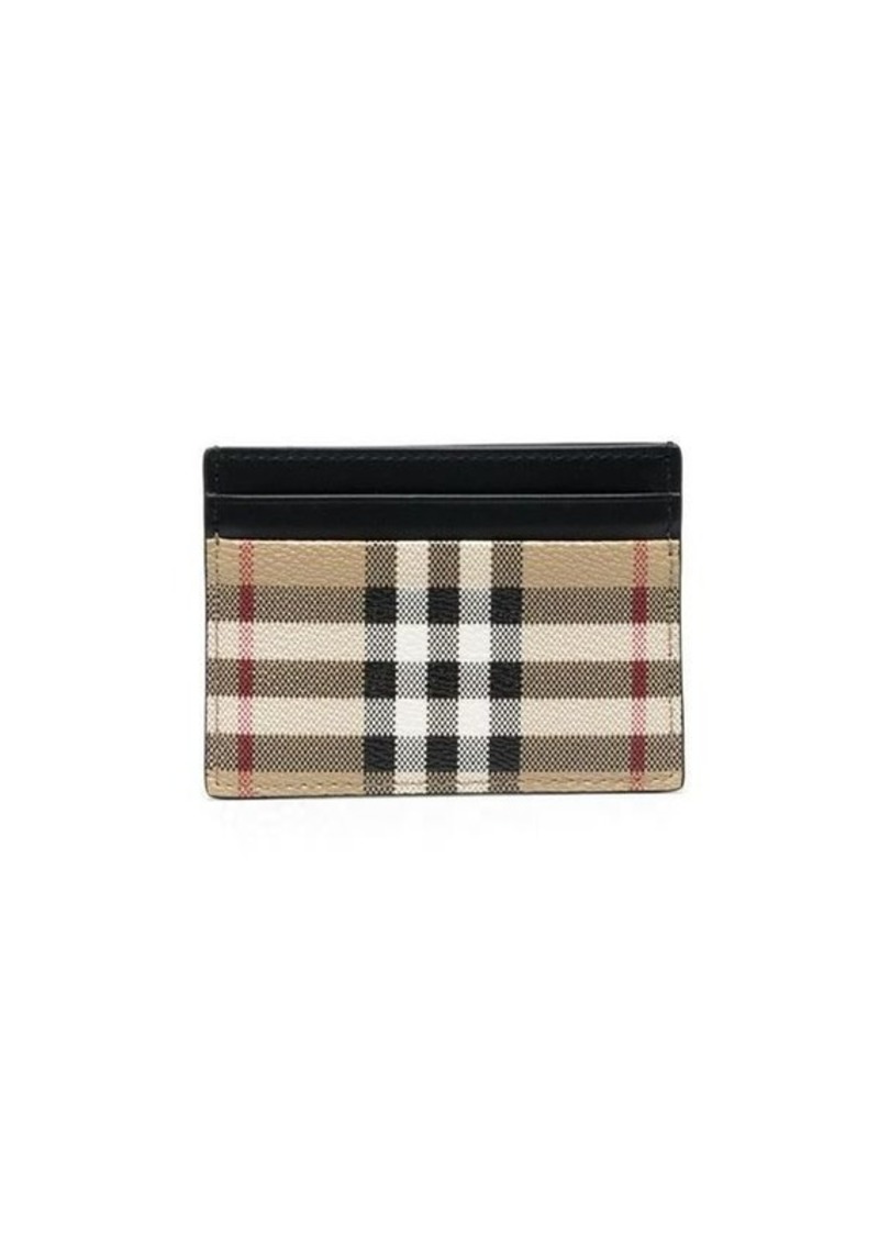 BURBERRY Check motif credit card case