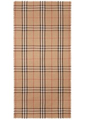 BURBERRY Check motif wool and silk blend scarf