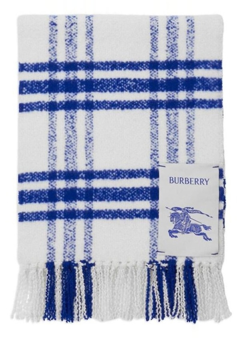 BURBERRY Check motif wool scarf