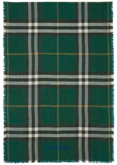 BURBERRY Check motif wool scarf