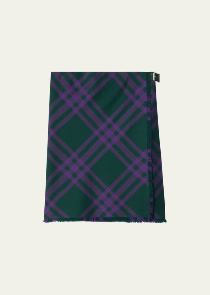 Burberry Check Print Kilt with Belted Detail