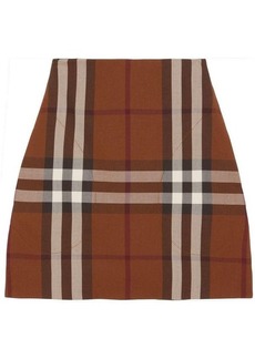 BURBERRY check-print wool-blend skirt