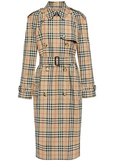 Burberry check trench coat