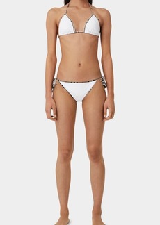 Burberry Check-Trimmed Two-Piece Bikini Set  White