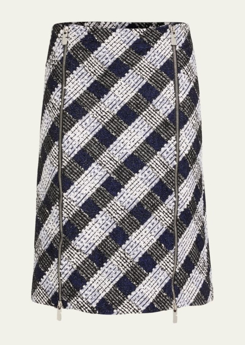 Burberry Check Tweed Skirt