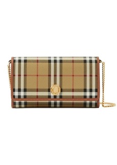 Burberry checked chain-trim wallet