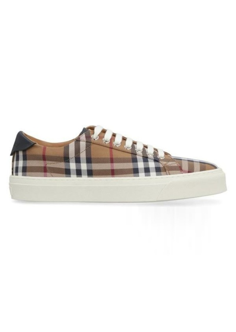 BURBERRY CHECKED MOTIF CANVAS SNEAKERS