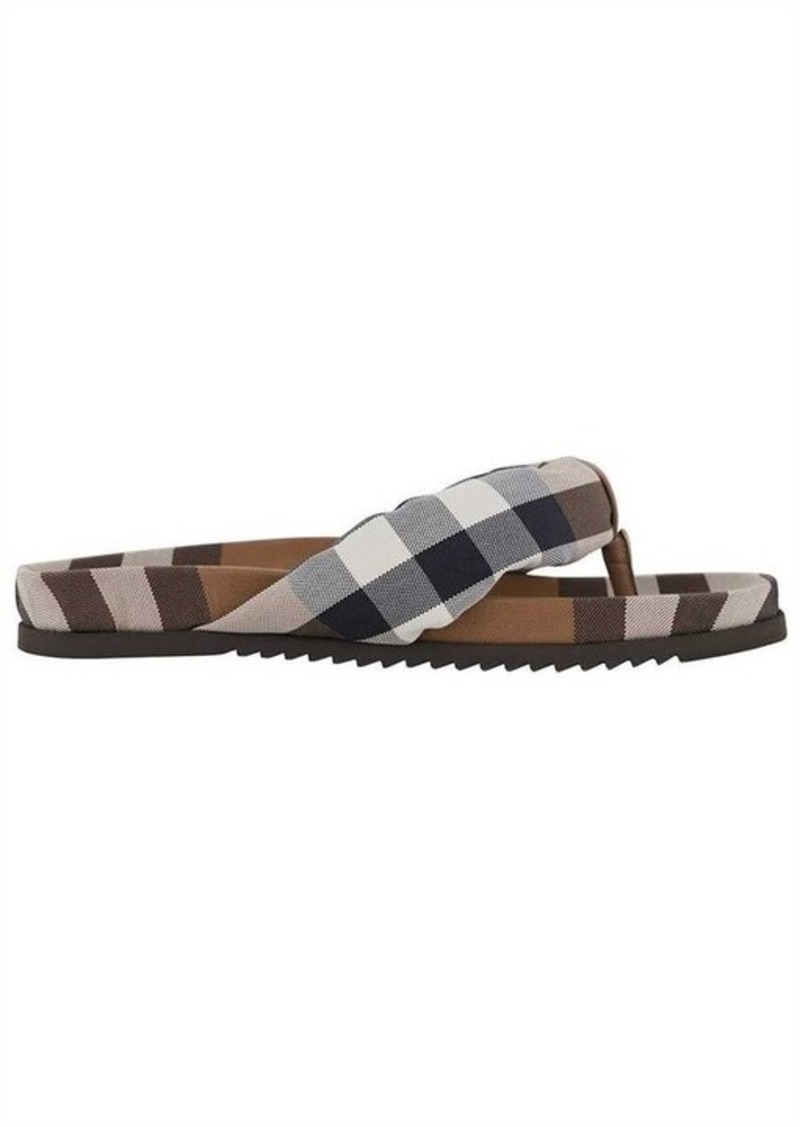 BURBERRY CHECKED THONG-SANDALS