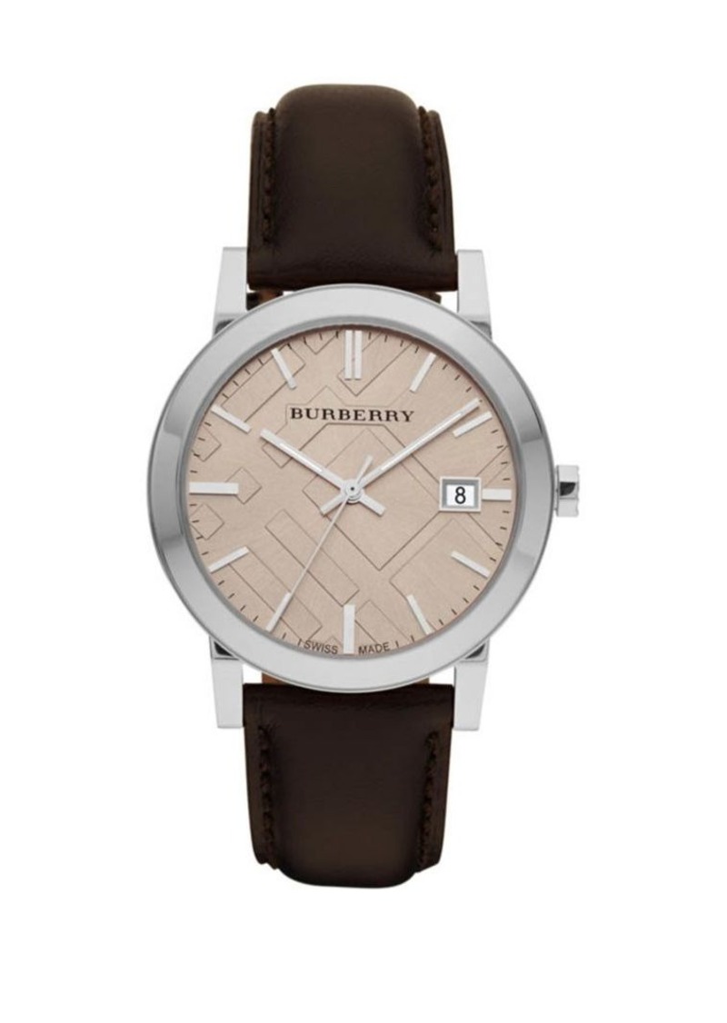 burberry classic leather watch