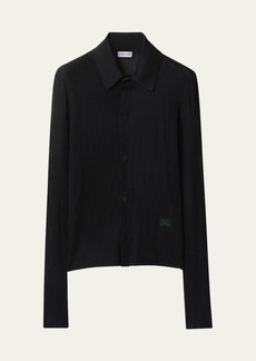 Burberry Collared Ribbed EKD Top