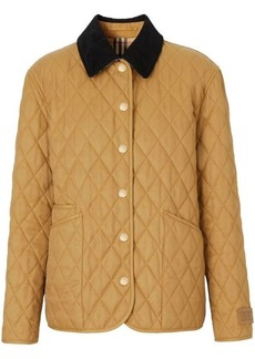 Burberry corduroy-collar diamond-quilted jacket