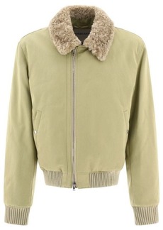 BURBERRY Cotton and Shearling Bomber Jacket