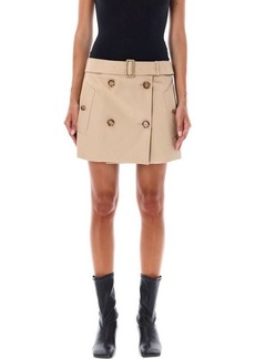 BURBERRY Cotton Gabardine Mini Trench Skirt