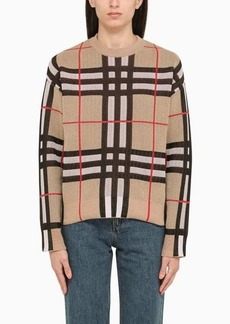 Burberry Crew-neck sweater with check motif