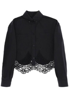 Burberry cropped shirt with macrame lace insert