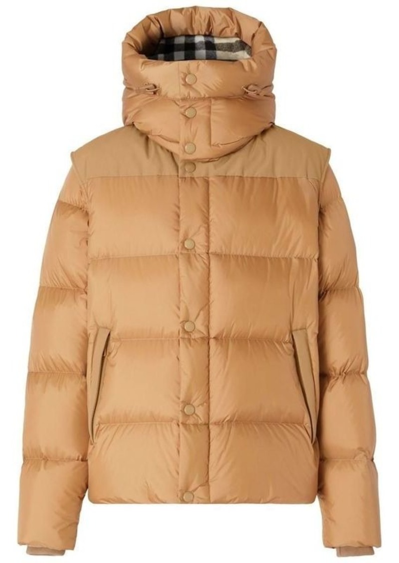 Burberry detachable-sleeves hooded puffer jacket