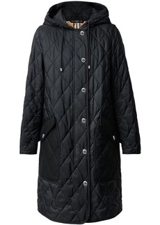 BURBERRY diamond-quilted mid-length coat