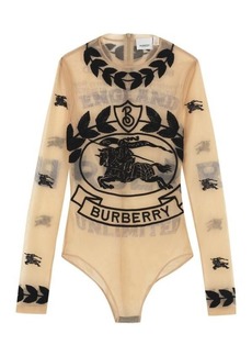 BURBERRY EMBROIDERED TULLE BODYSUIT