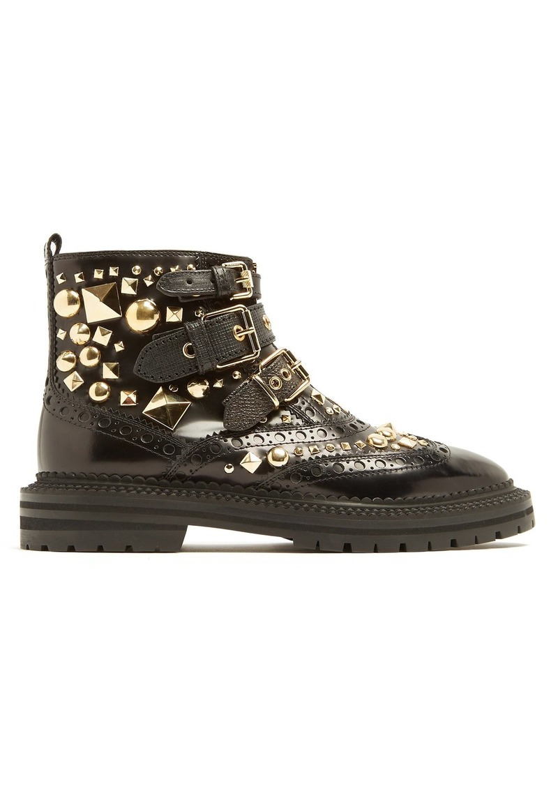 Burberry Everdon stud-embellished leather ankle boots