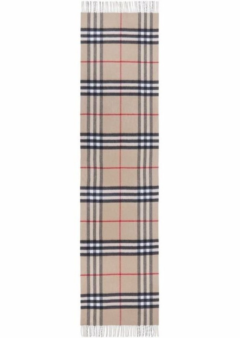 BURBERRY Check motif cashmere scarf
