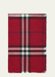 Burberry Giant Check Wool-Silk Scarf