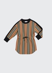 Burberry Girl's Arielle Icon Stripe Tie Waist Dress  Size 3-14