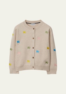 Burberry Girl's Cordelia EKD Embroidered Cashmere-Blend Cardigan  Size 3-14